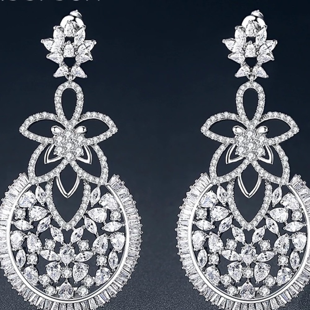 7ct Multi Stone Dangle Earrings - Picture 6 of 9